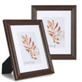 thumbnail image 3 of FungYuan 2PACK 8x10 Wood Picture Frame , Display Photo 8x10 Matted to 5x7 Wall Frame, Brown, 3 of 7