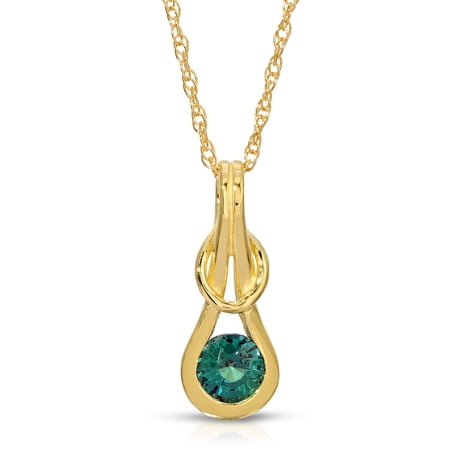 Galaxy Gold 14K Solid Gold Natural Alexandrite Necklace for Women - Yellow Gold Fine Jewelry