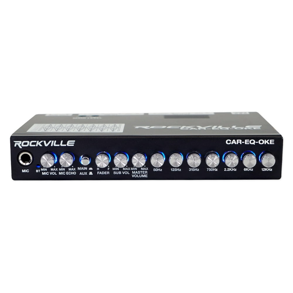 Rockville CAREQOKE Car Audio 7 Band Equalizer w Bluetooth + Mic Input