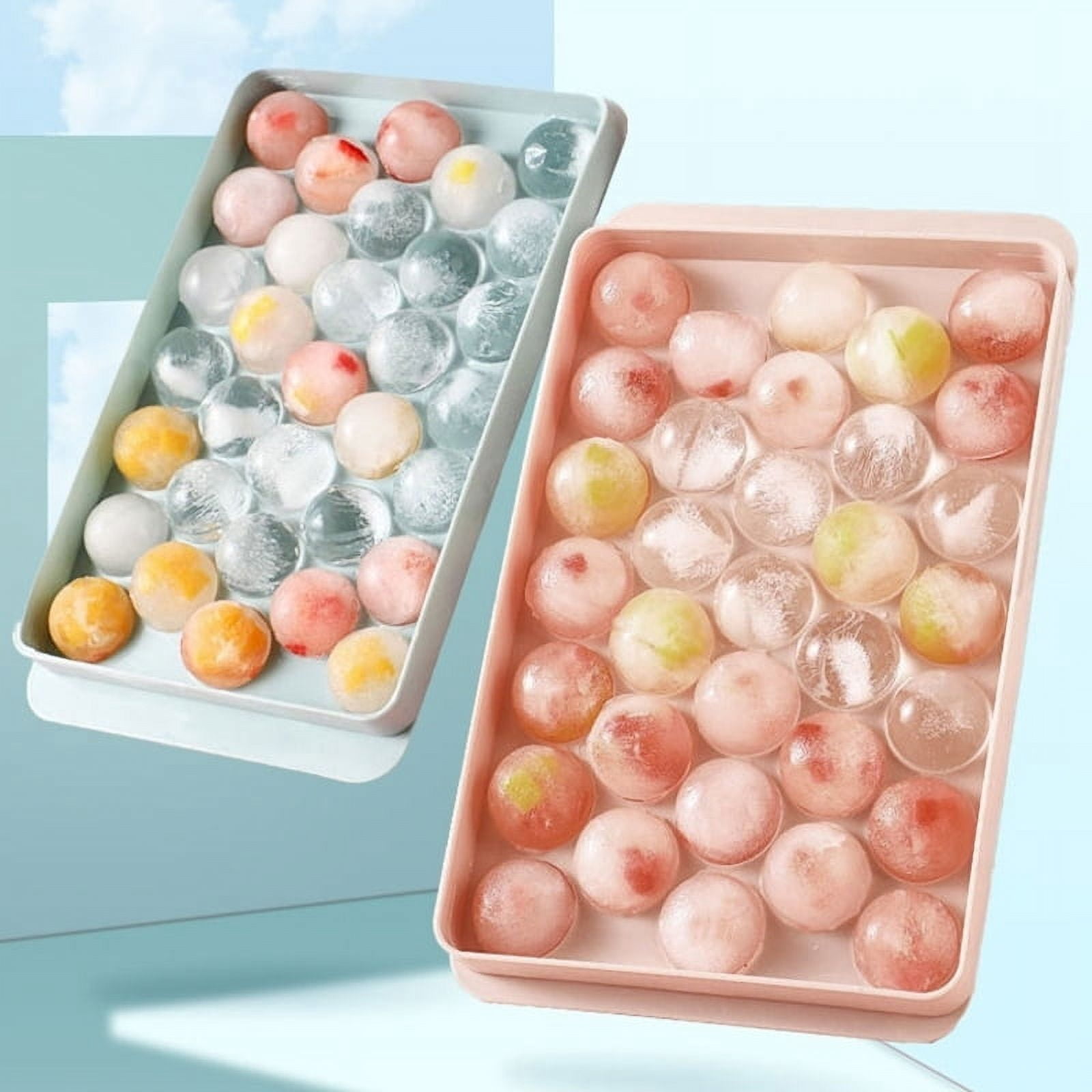 33Grids Ice Cube Tray Round Square Ice Cube Maker Plastic Whiskey Sphere Mold DIY Ice Ball Mould for Freezer Home Kitchen Tools