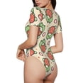 thumbnail image 3 of Naloa Frog Hold Strawberry Women's Short-Sleeved Onesie, One-Piece Swimsuit for Parties, dates, clubs - XX-Large, 3 of 9