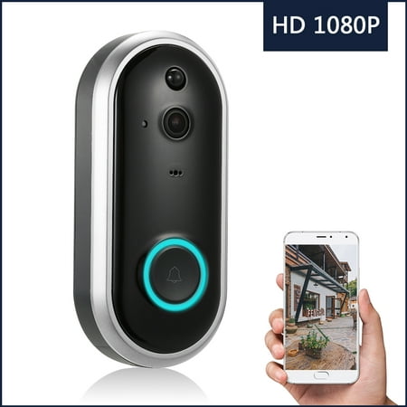 Smart WIFI 1080P Security Doorbell with Visual Recording Night Vision PIR Motion Detection Low Power Consumption Phone APP Remote Home Monitoring(TF Card&Battery are Not (Best App For Recording Phone Calls On Iphone 4)