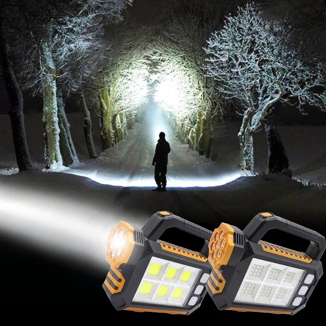 High-Power LED Searchlight, Multi-Function Emergency Lamp, 1000 Lumens Brightness, Durable Plastic Construction, For Outdoor/Travel, Rechargeable Battery, Compact Portable Design, Home Safety, Work