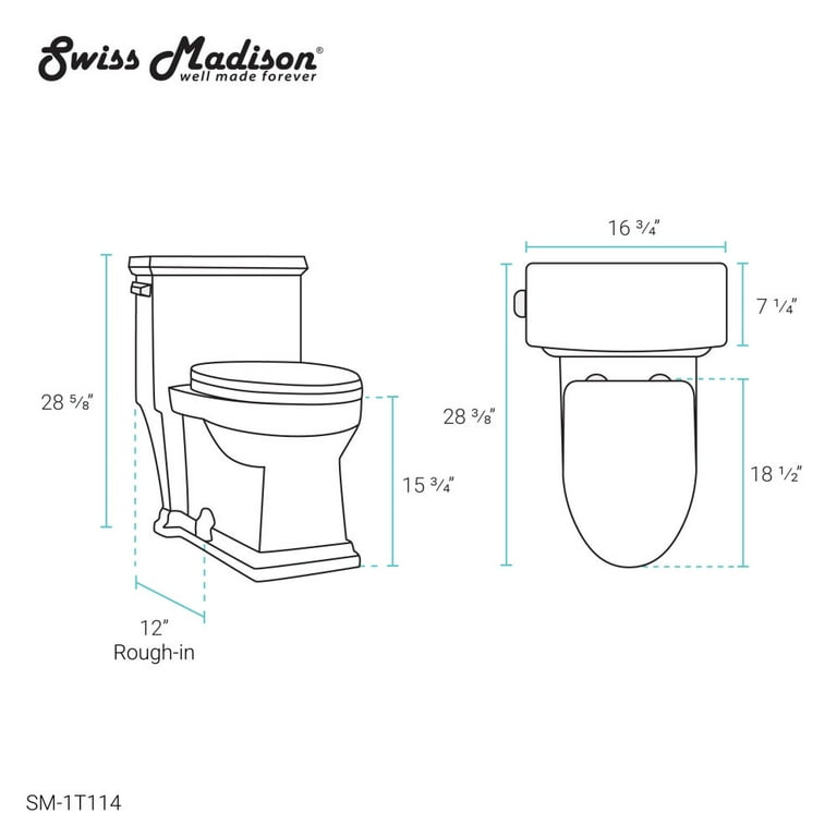 Swiss Madison Voltaire One-Piece Elongated Toilet Side Flush 1.28 GPF - SM-1T114, Matte Black