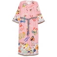 thumbnail image 5 of Lantern sleeve abstract art cotton and linen print tie-waist dress, 5 of 5