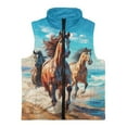 thumbnail image 4 of Uorisanigo Unisex Boys Girls Fleece Jacket Vest Beach Running Horse Puffy Warm Kids Vest Sleeveless Zipper Up Jacket Fall Winter Clothes, Soft Cozy Outwear Waistcoat 2-12 Years, 4 of 7