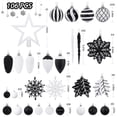 thumbnail image 2 of Set de adornos de bolas navideñas ShareConn 106 piezas en blanco y negro, 2 of 6