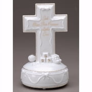 GOD BLESS THIS PRECIOUS LITTLE ONE Porcelain Musical Baby Cross (Plays Jesus Loves Me) QGL5411