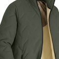 thumbnail image 4 of Handshe Men's Longline Cotton Jacket with Shearling Lining, Solid Color, Thermal Insulated for Casual Daily and Outdoor Activities, 4 of 4