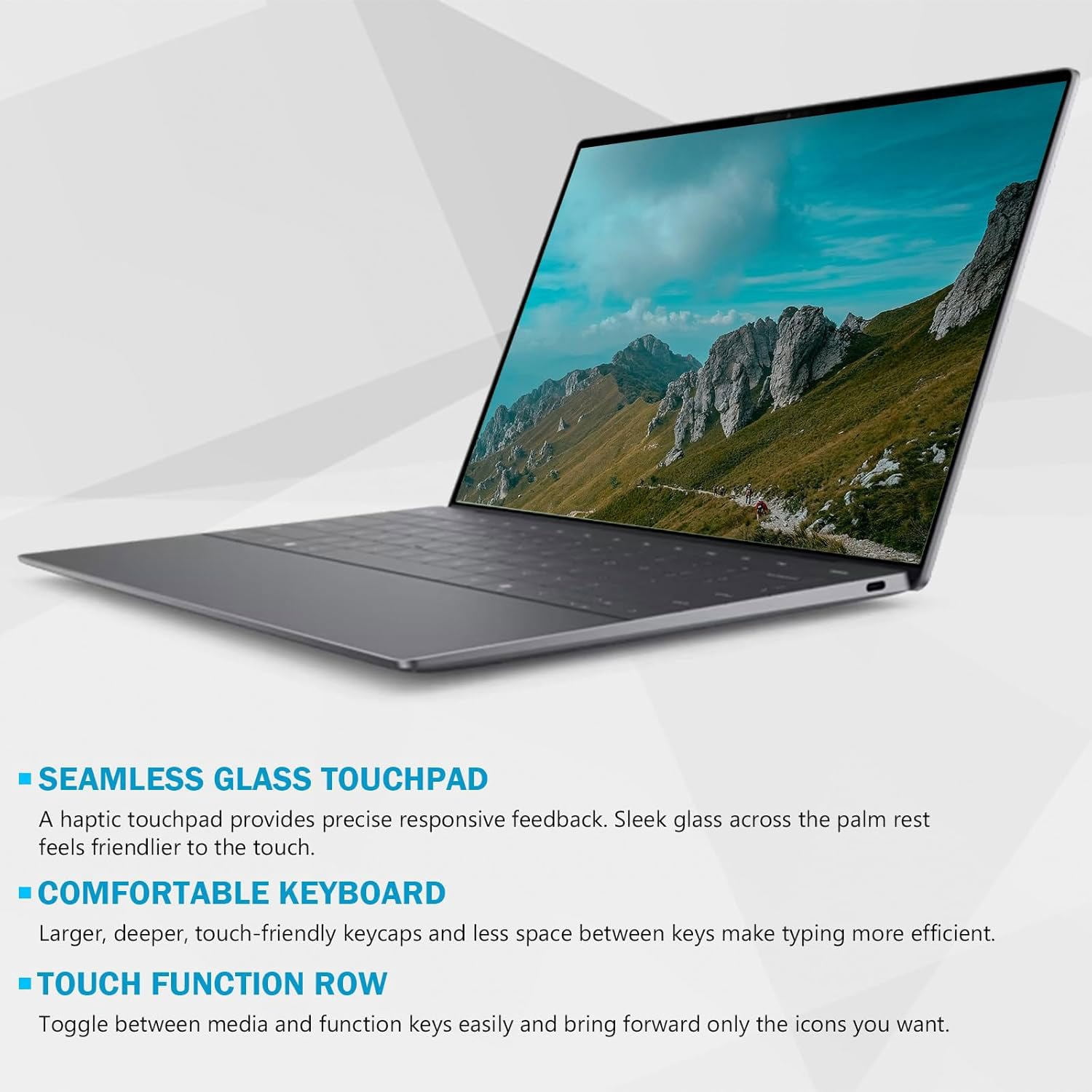 Dell XPS 13 9345 Laptop, 13.4" FHD+ Business Laptops, Snapdragon X Elite, 16GB LPDDR5X RAM, 512GB SSD, Wi-Fi 7, Backlit KB, Fingerprint, Copilot AI Laptops, Windows 11 Pro, Graphite