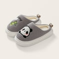 thumbnail image 2 of BOBOGOJP Kids Girls Cute Bunny Slippers Winter Fuzzy House Slippers Non Slip Furry Bedroom Slides Indoor Animals Shoes Gray for Size 11.5, 2 of 5
