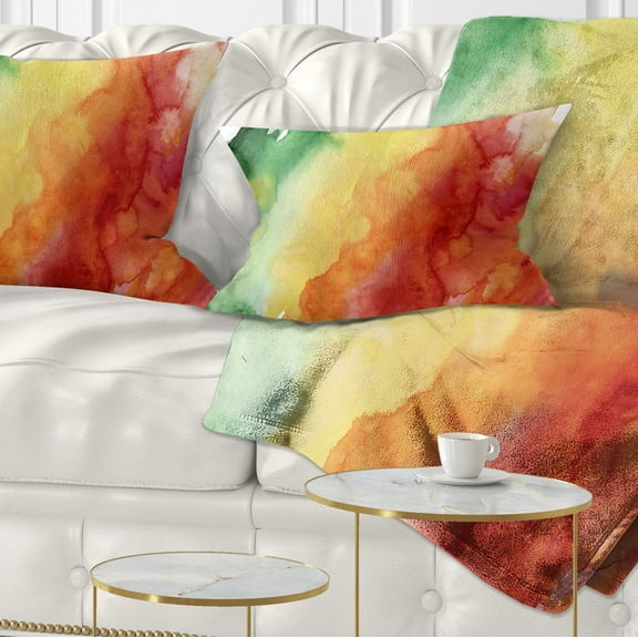 Designart Color Explosion - Abstract Throw Pillow - 12x20