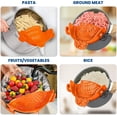 thumbnail image 4 of Colador de silicona con clip para ollas: resistente al calor y ajustable. Colador para verduras, arroz, fideos y pastas, ideal para ollas, sartenes y tazones de todo tipo. Color naranja., 4 of 4
