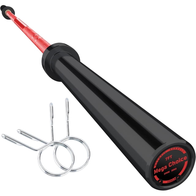 7 FT Olympic Barbell - 45 lb Weightlifting Bar with 1500 lbs Capacity Compatible with 2 Inch Weight Plates