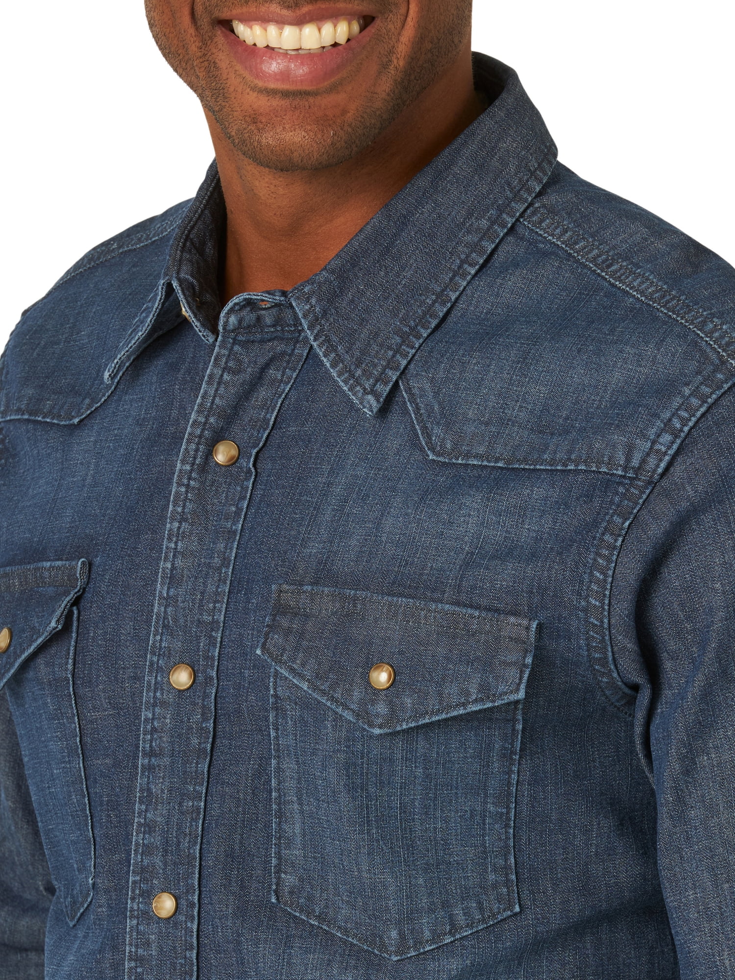 Wrangler Men's Premium Slim Fit Denim Shirt