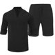 thumbnail image 5 of Tops de Manga Larga Casual Cuello Redondo de Color Sólido con Cintura Elástica Y Cordón Bolsillos de Dos Piezas, Incluye Blusa Y Pantalones para Uso Diario Al Aire Libre, 5 of 7