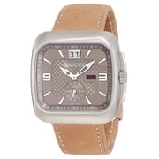 Gucci G-Coupe Steel YA131312 Brown Square Quartz Dial Brown Leather Men's Watch