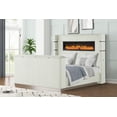 thumbnail image 2 of Lavish Modern Style King Bed with Fireplace and TV Stand made with Wood- Beige, 2 of 13