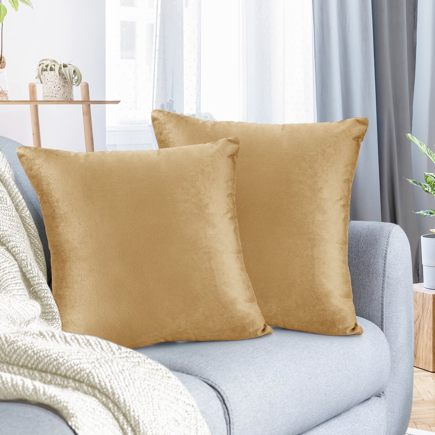 Colorful Plain Dyed Cushion Cover 100% Cotton Home Sofa Decor Size 16" 18" 20" 
