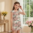 thumbnail image 4 of ZIATUBLE4S Palm Tree Hibiscus Print Girls Jumpsuit Summer Casual Romper Flutter Sleeves One-Piece Playsuit Elastic High Waist Kids Outfit with Pockets for 7-8 Y, 4 of 6
