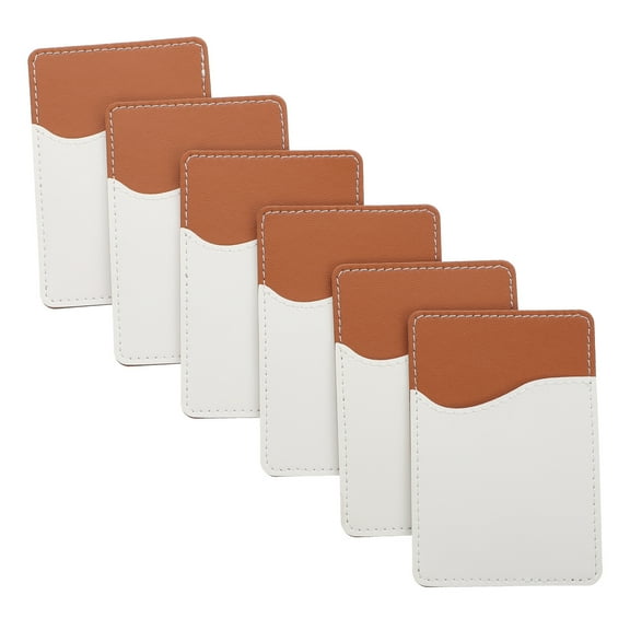 FOMIYES 6Sets Heat Transfer PU Phone Wallets with Tape for Credit Card and Id Holder