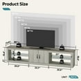 thumbnail image 6 of Bestier 80" TV Stand for TVs up to 85" with LED Lights Entertainment Center for Living Room in Wash White, 6 of 9