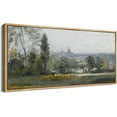thumbnail image 4 of IDEA4WALL Extra Large Framed Canvas Print Wall Art Old World Charm Vintage Cityscape Park View Nature Scenery Antique Retro Fine Art Colorful Decorative for Home Decoration - 60"x30", 4 of 5
