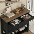 thumbnail image 4 of Homfa Farmhouse Console Table with 2 drawers & 2 door cabinet, Sofa Table Entryway Table with Storage Shelf for living room, Hallway, Black, 4 of 7