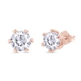 thumbnail image 2 of Moissanite Stud Earrings 1.0ct 5MM,18K Rose Gold Over Sterling Silver Friction Back, Lab Round Cut Brilliant D Color VVS1 Clarity Moissanite Diamond Earrings Studs for Women Men, 2 of 4