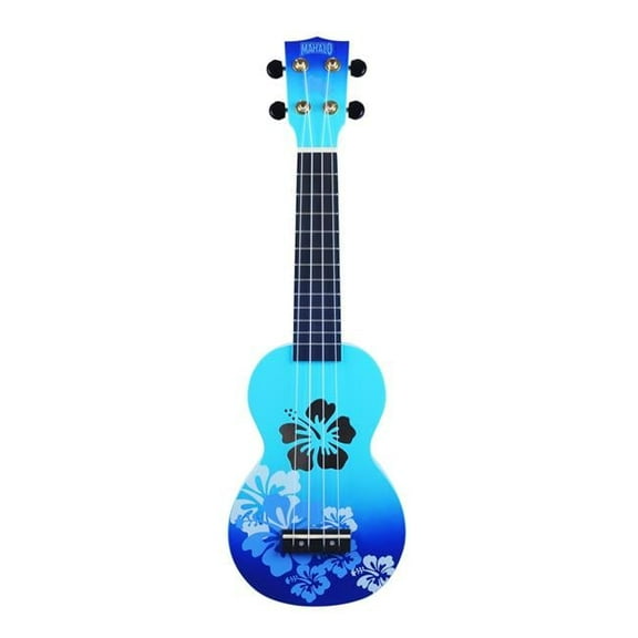 Hibiscus Soprano Ukulele, Blue Burst
