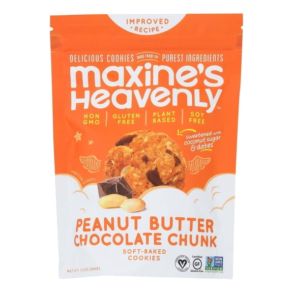 MAXINES HEAVENL - Guilt - Free Peanut Butter Chocolate Chunk Cookies - 7.2 oz, Case of 8