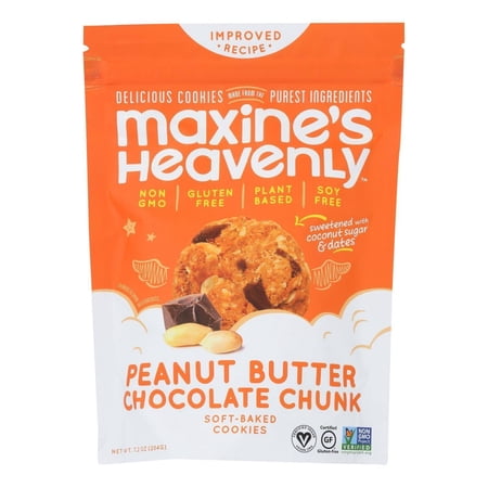 MAXINES HEAVENL - Guilt - Free Peanut Butter Chocolate Chunk Cookies - 7.2 oz, Case of 8