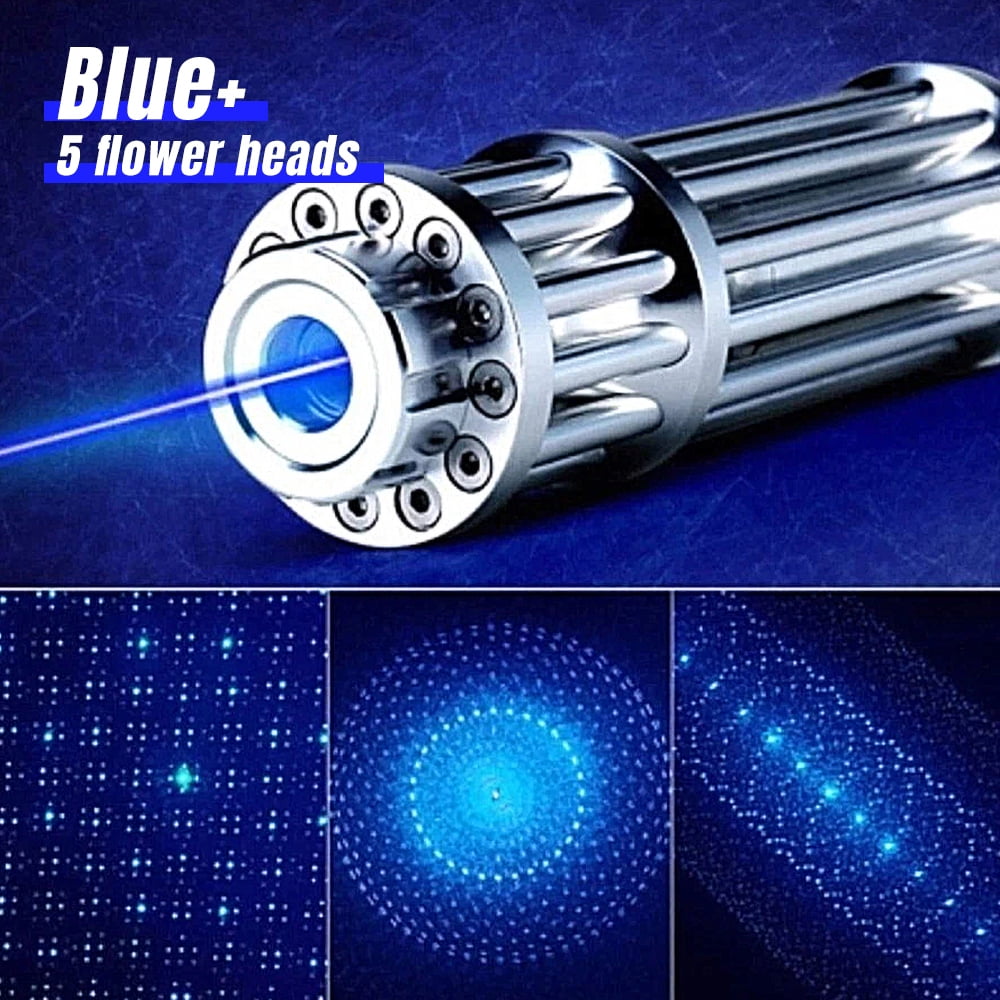 Kepeak Blue Laser Pointer with Adjustable Focus, Continuous Beam, Compact Aluminum Body