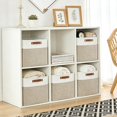 thumbnail image 3 of Fabric Storage Bins Baskets For Shelves 4 Pack Decorative Linen Closet Organizers With Handles For Clothes Home Office Organization, 3 of 9