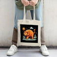 thumbnail image 2 of Vibrant Orange Lion Canvas Tote Bag - Multifunctional Reusable Shopping Bag with Cheerful Design for Parties Travel & Shopping, 2 of 4