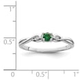 thumbnail image 4 of Auriga Fine Jewelry 925 Sterling Silver Rhodium Plated Green and White Cubic Zirconia Ring Size 8 for Women, 4 of 5