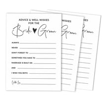 Inkdotpot Pack Of 50 Classic White Advice Cards, Advice & Wishes For The Bride and Groom, Mr and Mrs Wedding Game Activity 5x7 inches