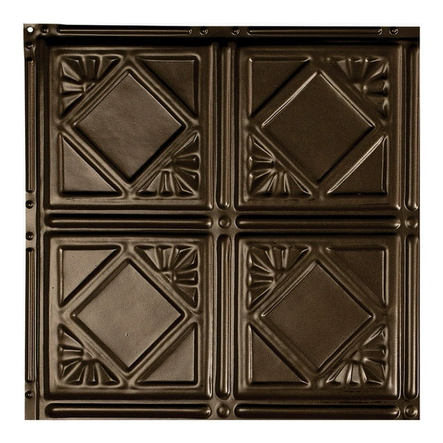 Great Lakes Tin Ludington Bronze Burst Ceiling Tiles - Perfect for DIY and Home Renovation Projects - Easy to Install (12X12 Inch Sample)
