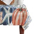 thumbnail image 4 of Pumpkin Coastal Table Cloth Waterproof Tablecloths, Blue Thanksgiving Starfish Shell Fall Tablecloth Dining Table Cover for Kitchen Party Tabletop Outdoor, Rectangle Tablecloth 60x102 Inch, 4 of 9