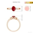 thumbnail image 5 of ANGARA Natural Solitaire 1 ct Ruby Split Shank Engagement Ring with Trio Diamonds in 14K Rose Gold for Women (Size-7x5mm) | July Birthstone, Anniversary, Jewelry Gift for Women | Natural Ruby Ring, 5 of 9
