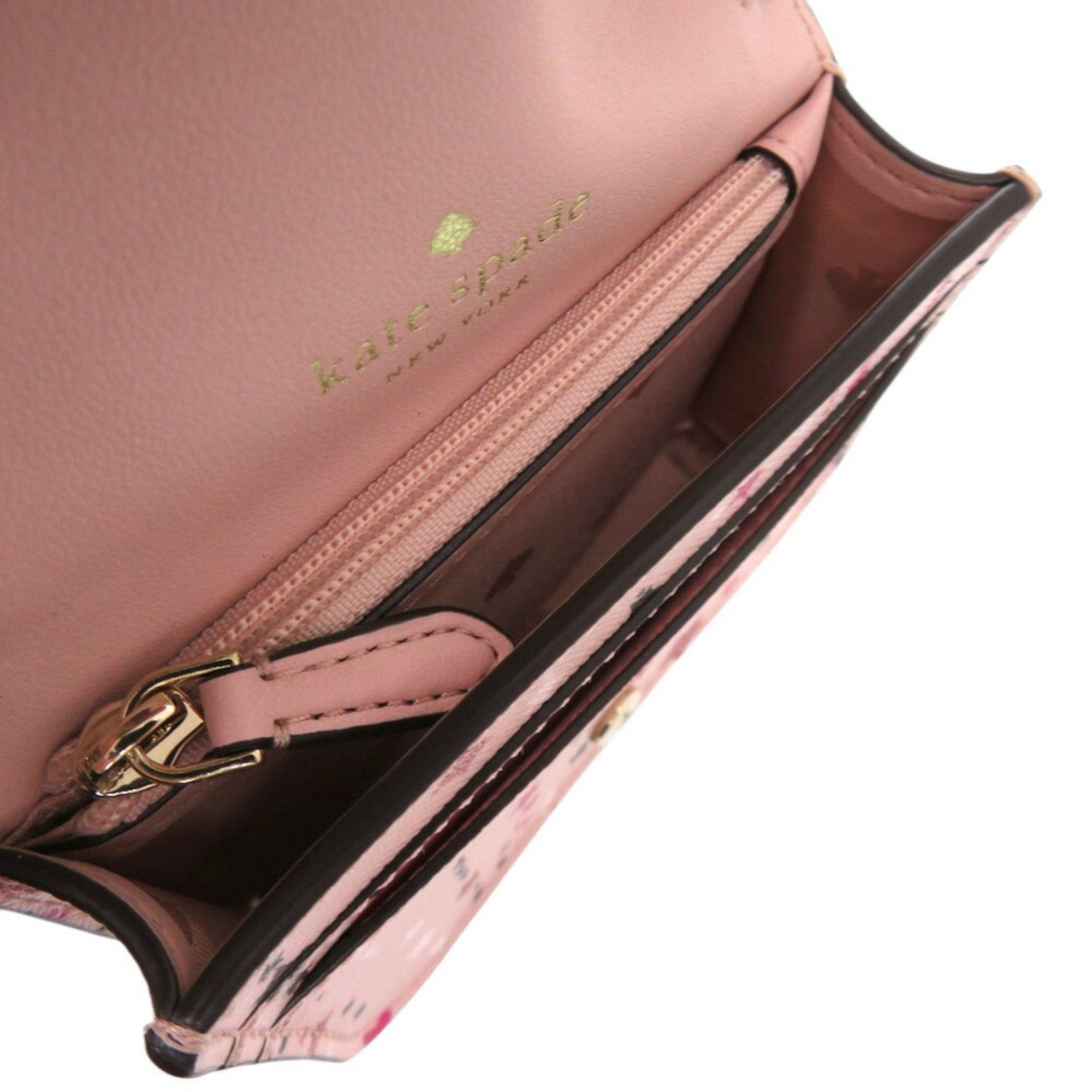 Pre-Owned Unused Kate Spade Stacey Star K4724 Bifold Wallet in PVC with Pink Chain,...