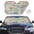 thumbnail image 2 of Haiem Famous Places Car Windshield Sun Shade - Blocks UV Rays Sun Visor Protector, Sunshade to Keep Your Vehicle Cool, Universal Fit SUV Van Sedan-Medium, 2 of 7