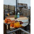 thumbnail image 2 of Rustic Blue Brown Fall Outdoor Tablecloth - 60 Inch Round Dining Table Cover, Thanksgiving Orange Pumpkins Waterproof Outdoor Table Cloth with Umbrella Hole & Zipper for Picnic/Patio/Party, 2 of 5