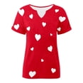 thumbnail image 4 of Womens Short Sleeve Shirts V-Neck Y2K Summer Tops Love Heart Print Spring Tee, 4 of 4