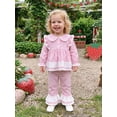 thumbnail image 6 of Loicainy Baby Toddler Girl Fall Outfits 6 12 18 24 Months 2T 3T 4T Plaid Print Long Sleeve Doll Collar Tops Flare Pants Clothes Set, 6 of 9