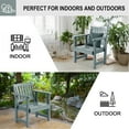 thumbnail image 3 of FURNDOOR Wood Patio Chairs Set of 2 - Patio Chair Wood Outdoor Dining Chair with Armrests for Deck, Yard, Porch (Dusty Blue), 3 of 6