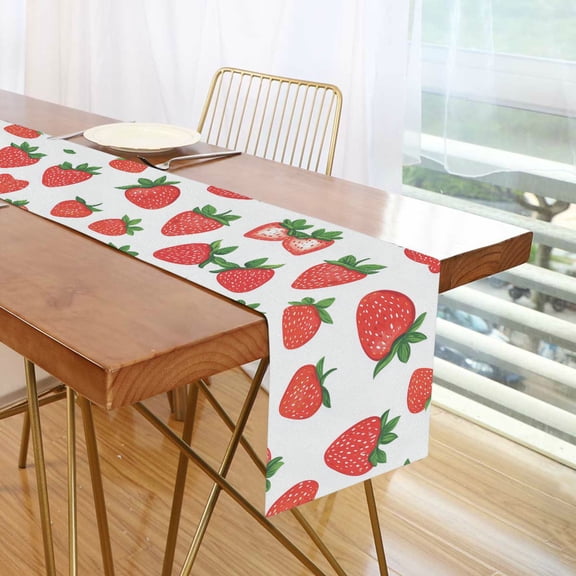 Yayeee Table Runner 70 inches Long Home Kitchen Dinning Party Decoration, Strawberry