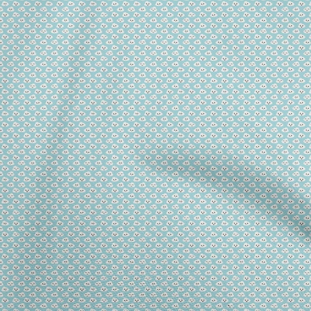oneOone Georgette Viscose Light Blue Fabric Cloud Fabric For Sewing Printed Craft Fabric By The Yard 42 Inch Wide
