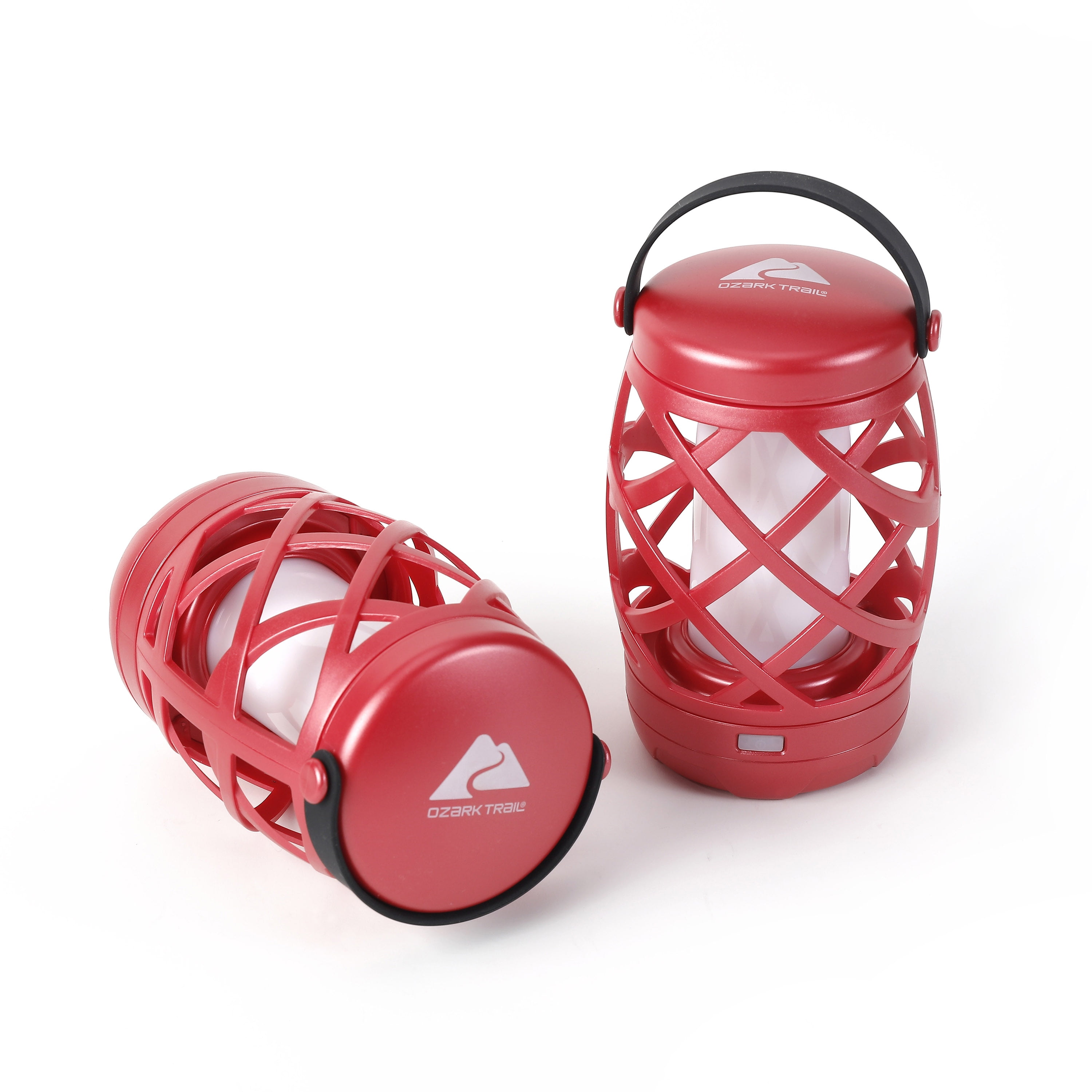 (3 pack) Ozark Trail Flame Light LED Lantern, 100 Lumen, 2 Pack, Red