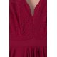 thumbnail image 4 of ABPHQTO Vestido de noche de dobladillo alto y bajo sin espalda de encaje con cuello en V rojo para mujer, 4 of 5